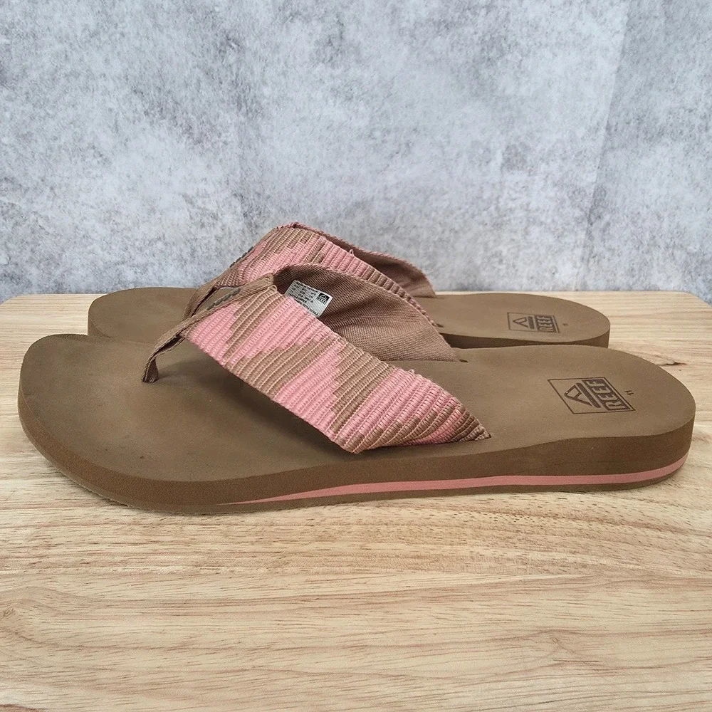 Reef Spring Woven Sandals Women 11 FlipFlop Thong Pink Rose Comfort Arch Support